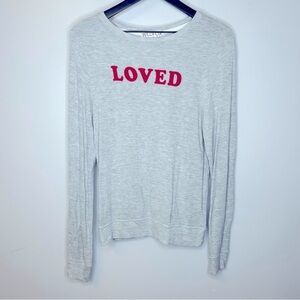 Wildfox Gray Loved Long‎ Sleeve Shirt Size XS